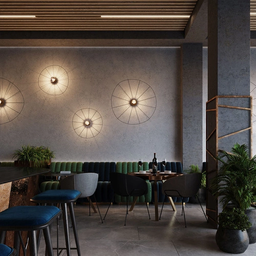 Kinkiet ścienny ESKOLA 110 czarny nowoczesny metalowy do salonu i sypialni Thoro 110 cm