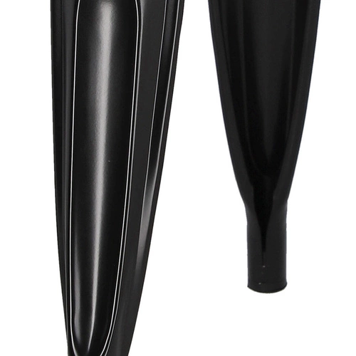 Krzesło do jadalni Paris Wood D2.DESIGN czarne metalowe z drewnianym siedziskiem sosna