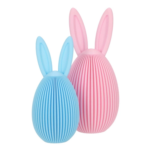 Zestaw 2 pastelowych figurek wielkanocnych jajek Intesi na stół lub komodę 17 cm