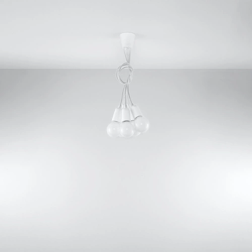 Lampa wisząca 5-punktowa DIEGO biała nowoczesna regulowana do salonu i jadalni