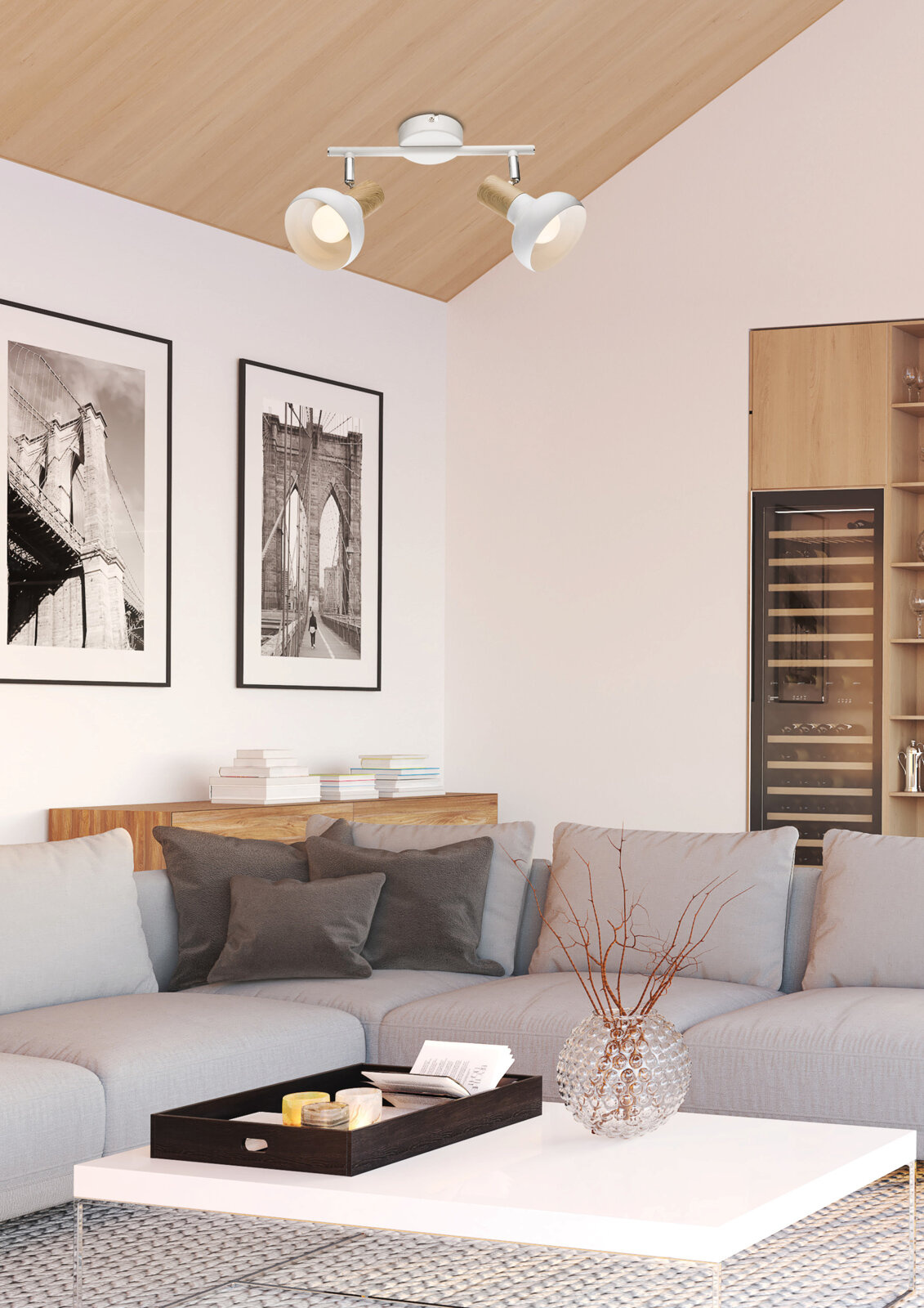 Lampa sufitowa Puerto listwa 2x40W E14 biały
