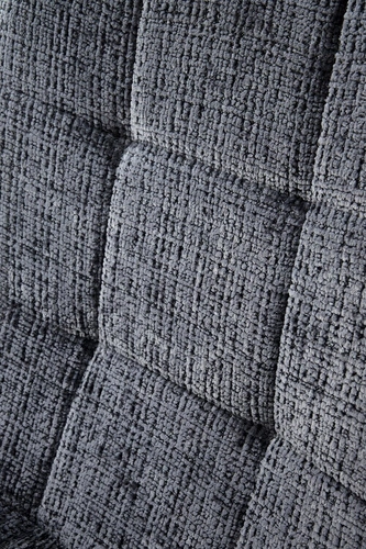 Krzesło tapicerowane Pilew szare do jadalni i salonu nowoczesne z czarnymi metalowymi nogami