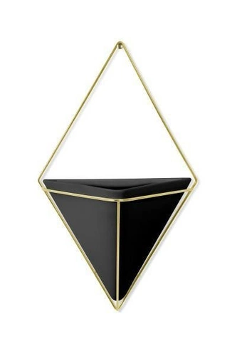 Pojemnik/doniczka L, czarny/złoty