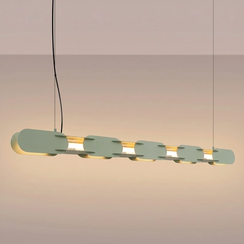 Lampa wisząca LED CHAIN 158 oliwkowa nowoczesna nad wyspę