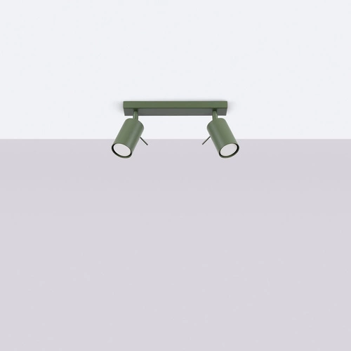 Plafon sufitowy nowoczesny RING 2 zielony oliwkowy stalowy do salonu i sypialni SOLLUX