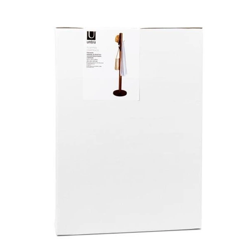 Wieszak stojący do przedpokoju Umbra Flapper czarny orzech nowoczesny drewniany 169 cm