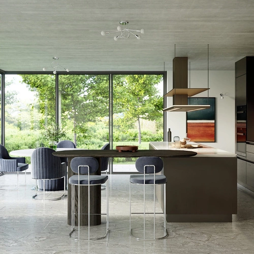 Żyrandol LOOP 5 chrom loftowy lampa sufitowa do salonu i jadalni 55 cm srebrny