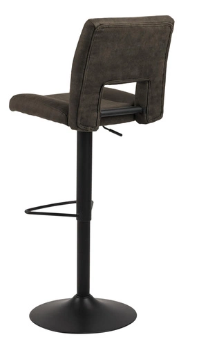 Hoker z oparciem Sylvia Actona nowoczesny tapicerowany obrotowy regulowany do kuchni antracytowy
