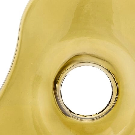 Wazon szklany Kaki żółty nowoczesny dekoracyjny na kwiaty do salonu Atmosphera 25 cm