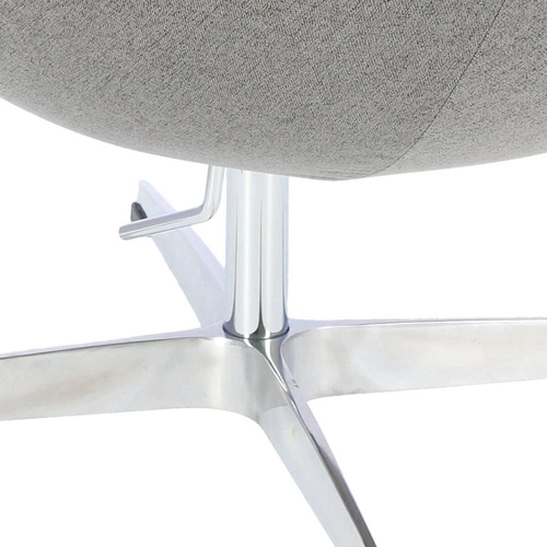 Fotel uszak Jajo szary Easy Clean do salonu i biura nowoczesny obrotowy glamour inspirowany Egg