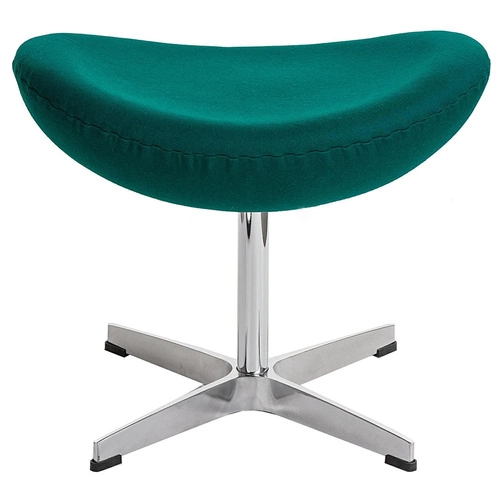 Podnóżek tapicerowany Jajo D2.DESIGN zielony ciemny kaszmir obrotowy do salonu inspirowany Egg