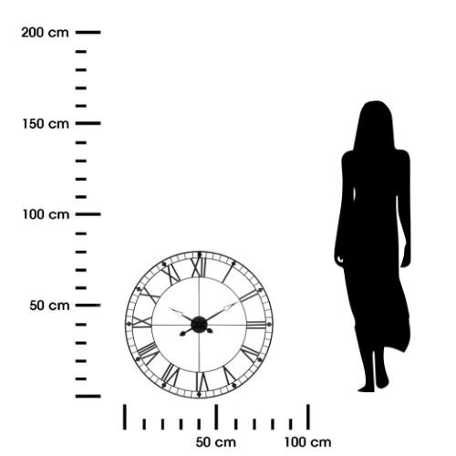 Zegar ścienny vintage Tibor czarny duży 88 cm żelazny do salonu Atmosphera