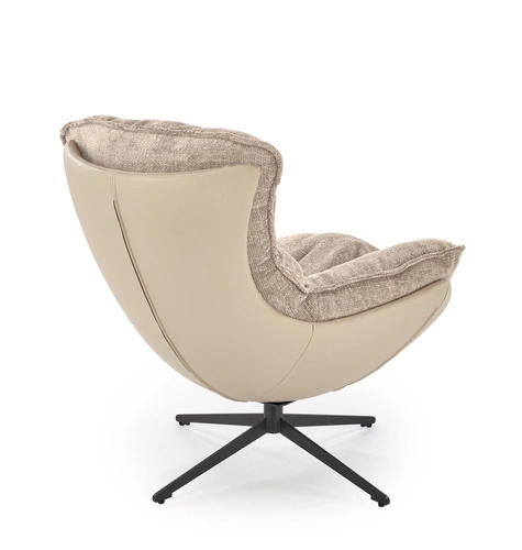 Fotel wypoczynkowy Margalida beżowy skandynawski do salonu z tkaniny HAGA elegancki