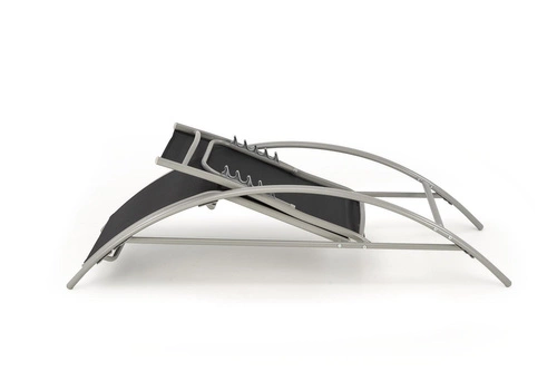 Zestaw 2 leżaków ogrodowych z oparciem i stolik Garith nowoczesny czarny Intesi na taras