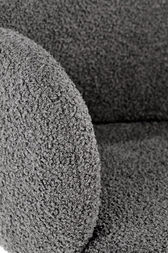 Krzesło tapicerowane Perrol boucle szare z podłokietnikami do jadalni nowoczesne Intesi