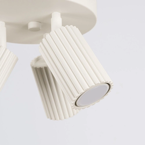 Plafon sufitowy KARBON 3P beżowy nowoczesny aluminium do salonu i sypialni z ruchomym kloszem