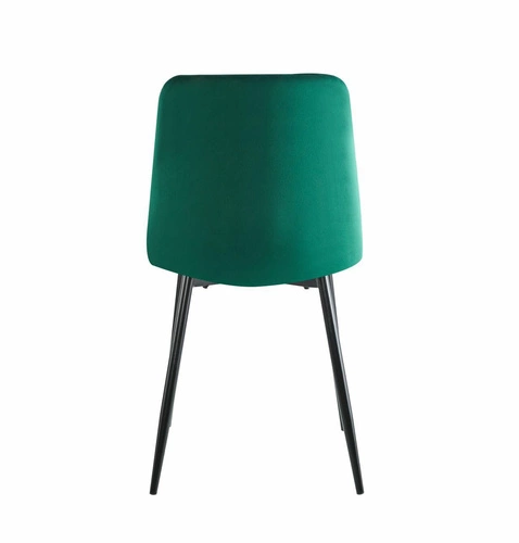 Krzesło do jadalni Solito Intesi zielone welurowe tapicerowane nowoczesne z czarnymi nogami