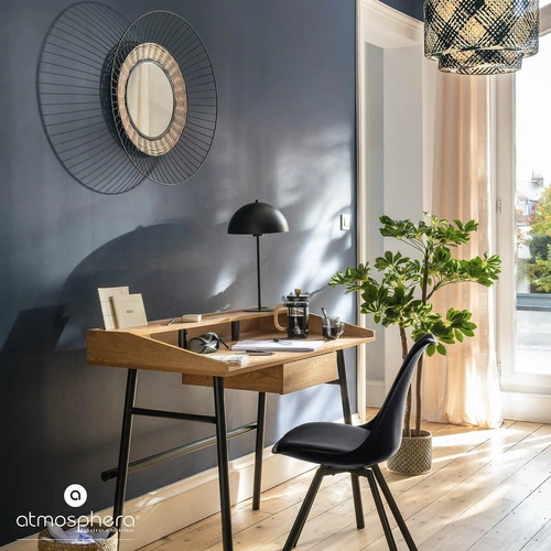 Biurko Josan skandynawskie z nadstawką i szufladą do pracy 110 cm Atmosphera brązowo-czarne