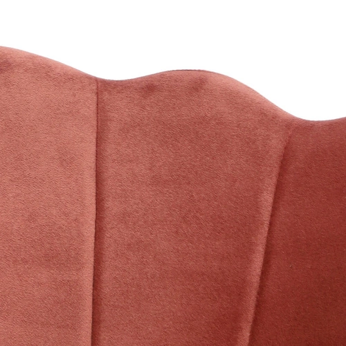 Krzesło welurowe muszelka Florencja Intesi różowe ze złotymi nogami do salonu i toaletki