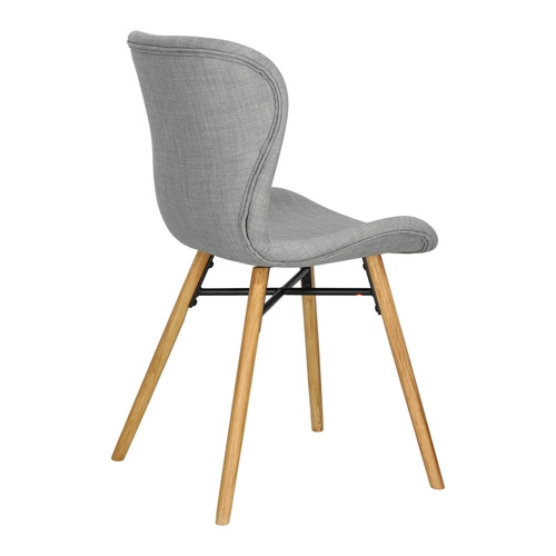 Krzesło tapicerowane Batilda Actona szare do jadalni nowoczesne z drewnianymi nogami