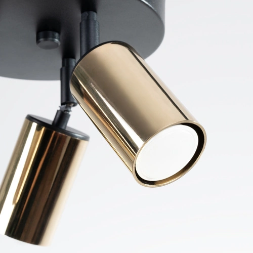 Plafon sufitowy WINX 3P czarny złoty nowoczesny do salonu i sypialni Sollux Lighting