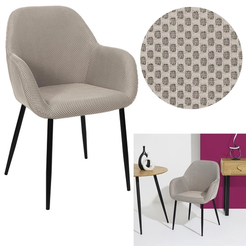 Krzesło tapicerowane Lavia szare Intesi do jadalni i salonu nowoczesne z podłokietnikami