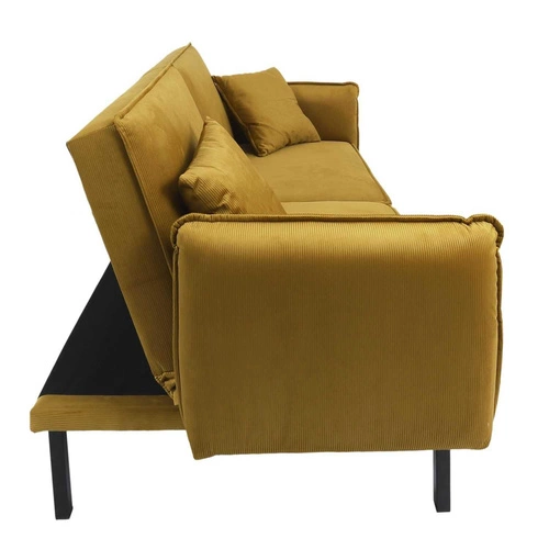 Sofa rozkładana Giulia żółta z funkcją spania do salonu, skandynawska, kompaktowa Intesi