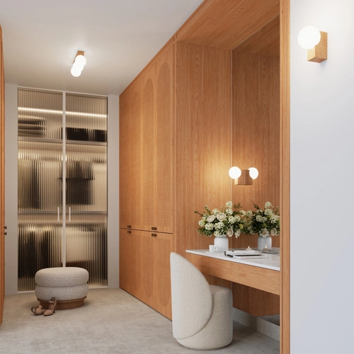 Kinkiet ścienny BULBO nowoczesny biały z naturalnego drewna do salonu i sypialni SOLLUX LIGHTING