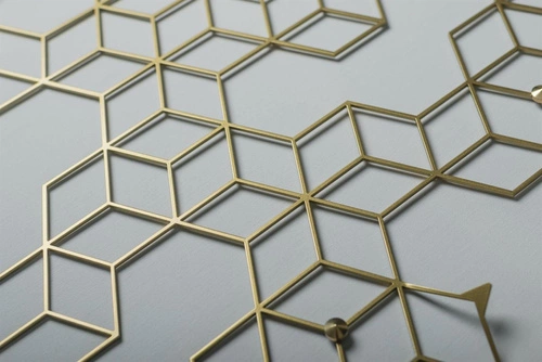 Wieszak ścienny do przedpokoju Stiga XL złoty nowoczesny metalowy POLYHEDRA