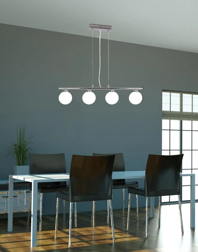 Lampa wisząca Raisa chromowy 4x40 G9  klosz biały