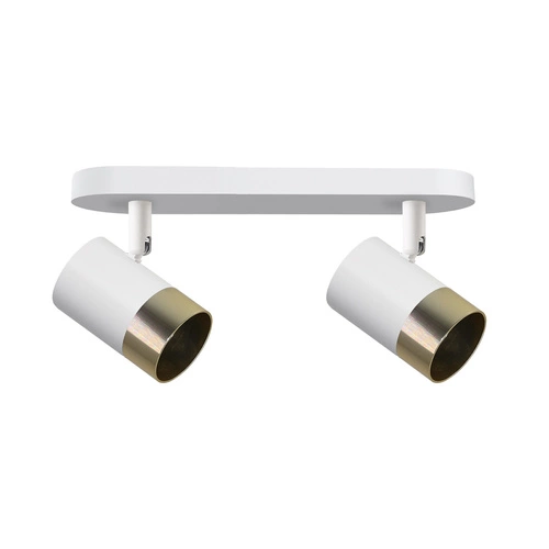 Lampa sufitowa Tobi listwa biały 2x15W  GU10 klosz biały+złoty