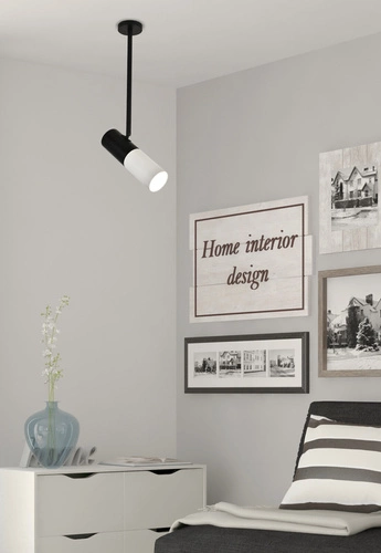 Lampa wisząca Tuba nowoczesna biało-czarna regulowana do kuchni i salonu CANDELLUX