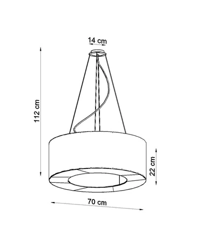 Żyrandol Saturno 70 czarny nowoczesny regulowany do salonu kuchni jadalni lub sypialni
