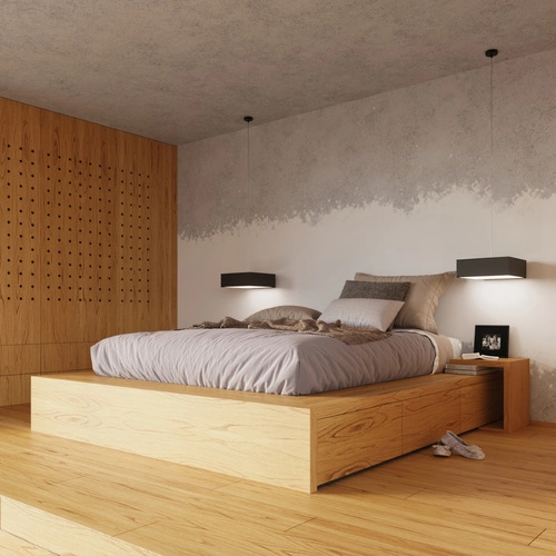 Plafon kwadratowy czarny Horus 45 nowoczesny do salonu, kuchni i sypialni E27