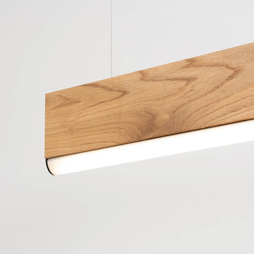 Lampa wisząca LED LYKKE dębowa 120 cm do salonu i nad stół nowoczesna energooszczędna