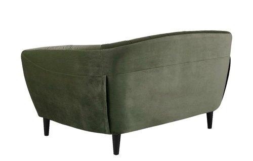 Sofa dwuosobowa Ria Actona welurowa zielona glamour do salonu 150 cm elegancka