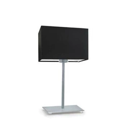 Lampka nocna AMALFI czarna nowoczesna z abażurem na srebrnym stelażu do sypialni LYSNE