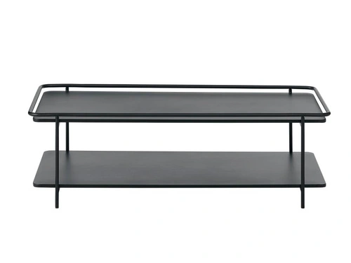 Stolik kawowy Yuba do salonu nowoczesny metalowy czarny 110x55 cm