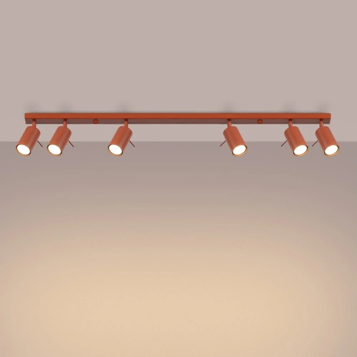 Plafon sufitowy nowoczesny RING 6L czerwony ruchomy do salonu i sypialni SOLLUX