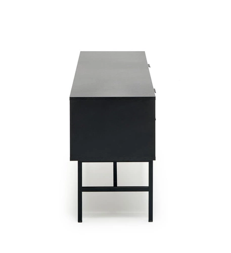 Szafka RTV Nihala 150 cm loftowa drewniana czarna dąb artisan z szufladami do salonu