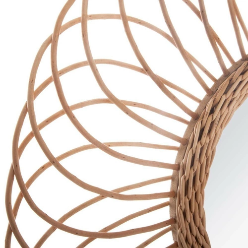 Lustro okrągłe boho Gwenn Atmosphera do salonu w drewnianej ramie rattan 58 cm