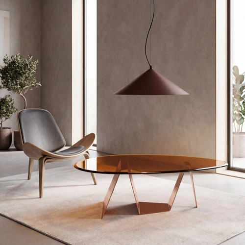 Lampa wisząca FINT LED beżowa nowoczesna do salonu regulowana