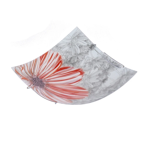 Plafon sufitowy Spring kwadratowy czerwony 30x30 szklany nowoczesny do salonu CANDELLUX