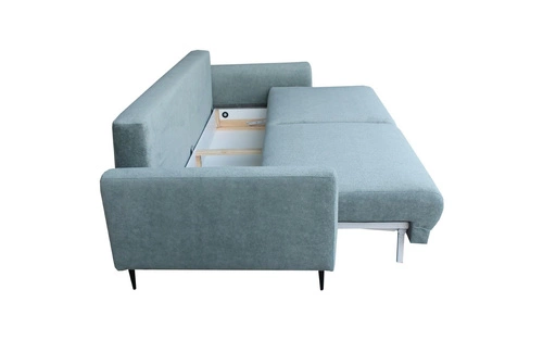 Sofa rozkładana Ferrero 3 osobowa skandynawska z funkcją spania do salonu niebieska