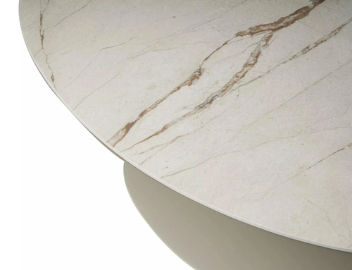 Intesi Stanton owalny stolik kawowy do salonu beżowy kaszmir nowoczesny