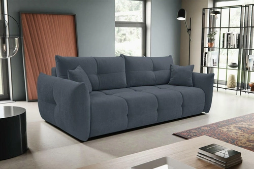 Sofa rozkładana Bode 3 osobowa z funkcją spania do salonu skandynawska niebieska
