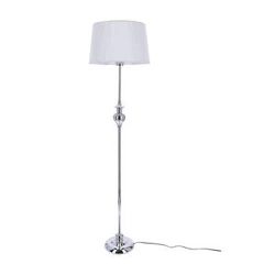 Gillenia lampa stojąca glamour srebrna z abażurem do salonu i sypialni CANDELLUX LIGHTING