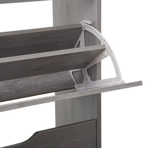 Szafka na buty 5five simply smart Tiro wysoka szara dąb z 3 szufladami do przedpokoju skandynawska