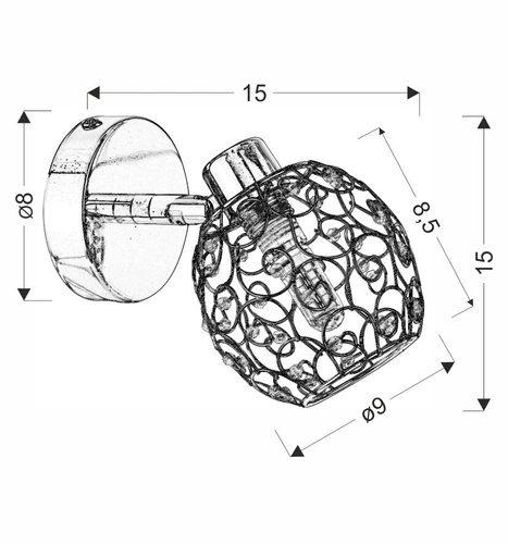 Kinkiet ścienny Horus nowoczesny chrom regulowany do sypialni salonu CANDELLUX LIGHTING