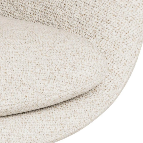 Fotel kubełkowy Claremore bouclé beżowy obrotowy nowoczesny do salonu